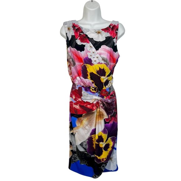 Roberto Cavalli Araki Printed Floral Dress Gathered Mini Multicolor 44  US 10 - Picture 5 of 16